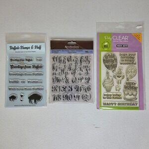 Recollections Hero Arts Clear Stamps Set Alphabet Birthday Buffalo Crafting Card